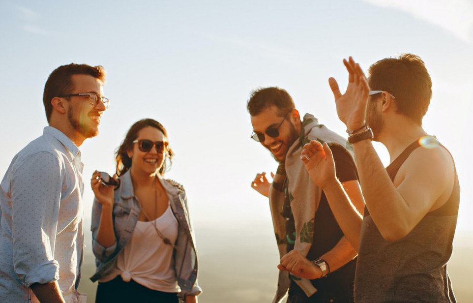 small group of happy people